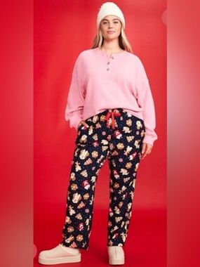 Old Navy x Disney Mickey Mouse & Friends Holiday treats flannel pajama pants L
